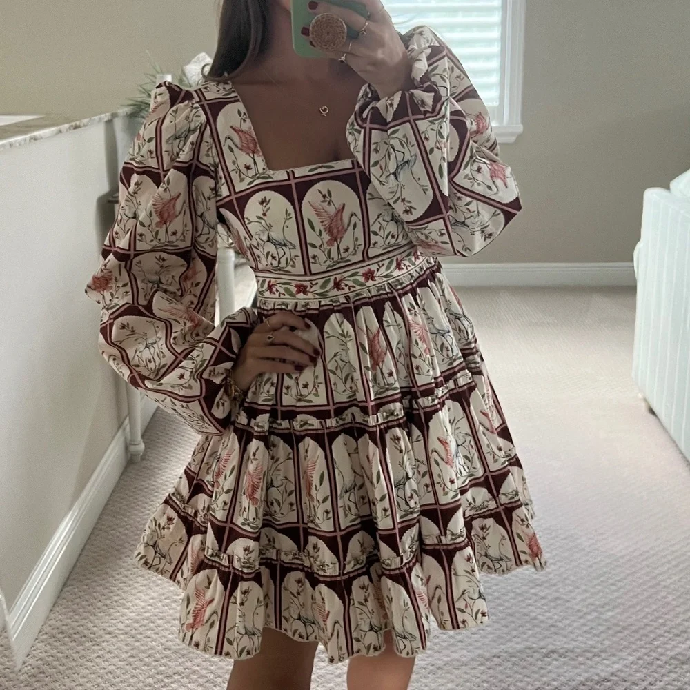 AGUA BY AGUA BENDITA Avena Garza floral-print cotton-poplin mini dress - Picture 4 of 6